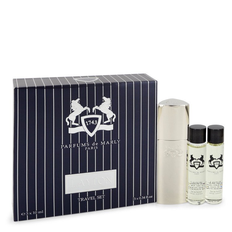 Layton Royal Essence by Parfums De Marly Three Eau De Parfum Sprays Travel Set 3 x .34 oz (Men)